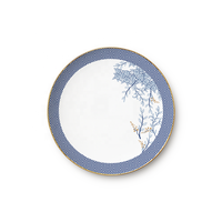 Service de table en porcelaine dorée de luxe JK Ceramics, assiettes en céramique bleues imprimées, assiettes en porcelaine osseuse pour mariage