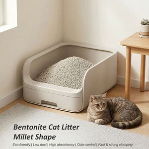 OEM Factory 100% Natural Fast Clumping Custom Scent Available Bentonite Spherical Cat Litter - Product Image 1