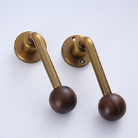 Serrure de porte magnétique silencieuse de style européen de luxe avec poignée en aluminium et bois de hêtre, corps divisé, pour chambre, salle de bain, hôtel