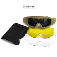 Lunettes tactiques à 3 lentilles Lunettes de combat anti-choc pour la chasse/Paintball Système de lentilles interchangeables