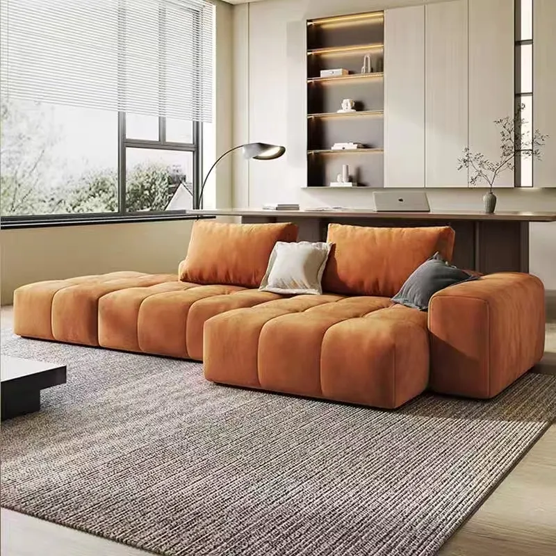 İtalyan lüks tasarım mobilya modern kanepe oturma odası koltuk takımı L şekli kumaş sıcak satış nordic tembel uzanma kanepesi