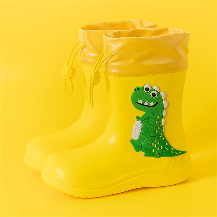 Children's Rubber Boots Unisex Dinosaur Rain Boots For Kids Anti Slip Soft Water Shoes