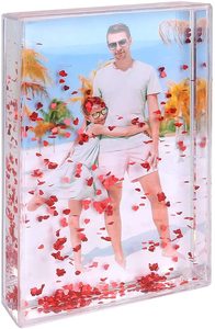 Hotsale Khung Ảnh Nhựa Acrylic Hình Quả Cầu Tuyết Nước 4*6 Quả Cầu Tuyết Hình Chữ Nhật Lấp Lánh Nổi - Product Image 6