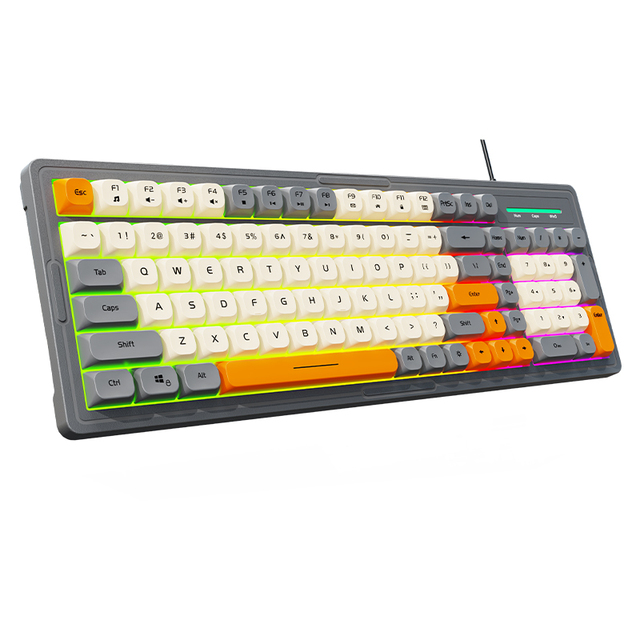 OEM K200 Sanpin Mechanical Typing Keyboard ABS Frame 104 Keys Max RGB Glow FN Combo Keys 560g 10M Keystrokes USB-C