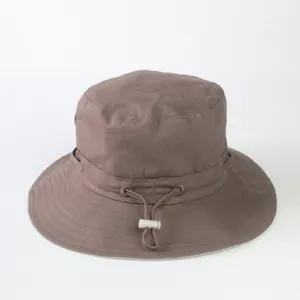 Haute qualité Australie Promotionnel Marque Personnelle Broderie Logo Voyage Seau Chapeaux Blancs Personnalisés Satin Doublé Seau Chapeau