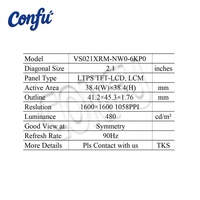 Module LCD TFT HEXING 2,1 pouces 1600*1600 IPS Double écran Interface MIPI DSI Écran pour casque AR VR HMD Dji Fpv