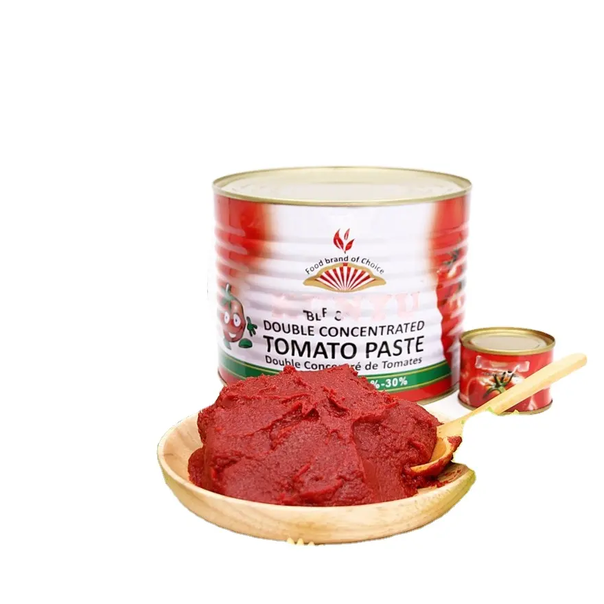 Pasta de tomate importada, salsa de sabor concentrada para pasta de tomate, pasta de tomate Natural roja, venta en lata