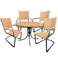 New Special Sale Aluminium Massivholz Bogen geformte Armlehne Sitz Runde Wohnzimmer Schreibtisch Stuhl Set