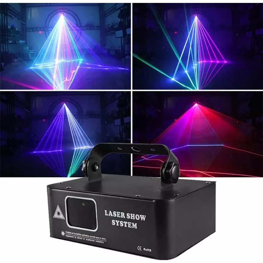 Tirai Laser disko animasi desain populer pencahayaan panggung cahaya RGB aula dansa rumah tangga profesional KTV DMX512 pernikahan