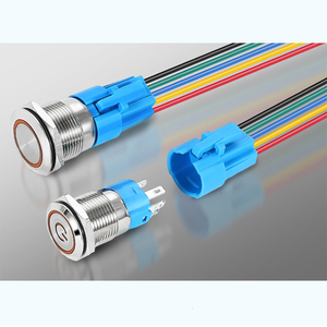 12mm 16mm 19mm 22mm Metal Push Button Switch Self-locking Reset Normally Open Normally Closed IP66 with LED - Product Image 1