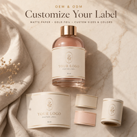 Étiquette personnalisée pour flacon cosmétique, papier mat premium, autocollante, estampage à chaud or, forme incurvée, emballage pour soins de la peau et parfums
