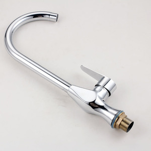 Robinet de cuisine Heguan tout en cuivre, monocommande, rotation à 360 degrés, montage sur plan, style contemporain - Product Image 4