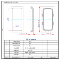 KBE-2512 Mini Altoparlante Magnetico al Neodimio Ultra-sottile IP67 Impermeabile 2.0-5V 80-110dB Altoparlante Integrato per