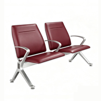 Chaise d'attente publique robuste 2-5 places avec coussin en PU souple, chaise d'aéroport en aluminium pour gare ferroviaire et banque