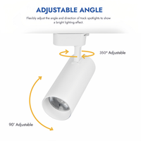 Spot Lumineux sur Rail RONSE 40W COB LED Moderne, Angle de Faisceau 24°, Orientable 360°, Boîtier en Fer Biphasé, Garantie 2 Ans, 4000K, pour Salle à Manger