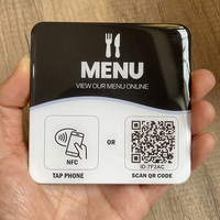 3.93 "X3.93" 10cm appuyez pour commander forme carrée NFC carte Menu plaque autocollant lien rapide vers Menu numérique Plaques de Table pour Restaurant