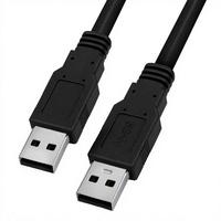 Kabel Data USB 3.0 Male A ke Male A Berlapis TPE PVC, Kecepatan Tinggi, Warna Hitam 1M untuk Kamera, MP4, Printer