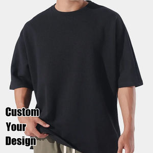 Camiseta de algodón grueso de alta calidad para hombre, diseño de logotipo personalizado, camiseta extragrande estilo hip-hop streetwear para hombre - Product Image 2