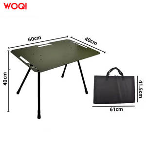 โต๊ะพับกลางแจ้ง Woqi ขนาด 60x40x40 ซม. โครงเหล็ก น้ำหนักเบา พกพาสะดวก สำหรับตั้งแคมป์ ปิกนิก ดีไซน์มินิมอล สีดำ - Product Image 2