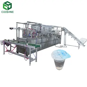 Mesin penyegel cangkir teh plastik semi-otomatis untuk cangkir kertas kopi espresso/mesin pengisi yogurt