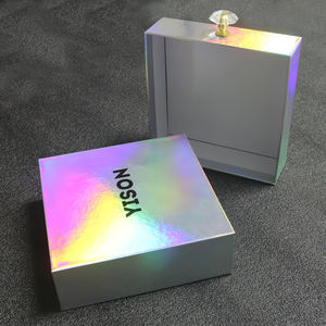 Caja de embalaje de plata holográfica con cajón deslizante cuadrado <span class=keywords><strong>Caixa</strong></span> gaveta de cartón de lujo personalizado para monedero cinturón - Product Image 6