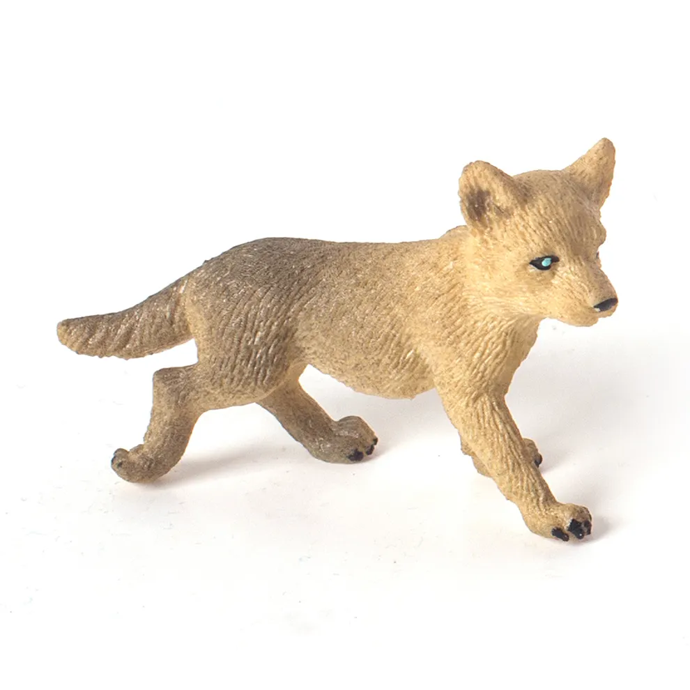 Wild Animals Model Welcome Customized Cartoon Cute Plastic Gray Wolf TPR Toy For Children