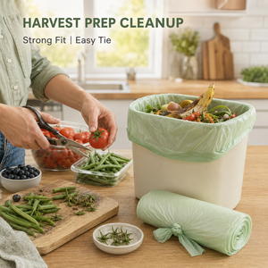 Sacchi per Rifiuti Organici Grandi e Resistenti OEM per Uso Domestico Europeo, Sacchetti Compostabili per Rifiuti Alimentari per Applicazioni in Cucina - Product Image 1