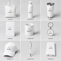 Ensemble cadeau promotionnel avec logo personnalisé, cadeaux d'entreprise, événements d'équipe, branding avec t-shirt, parapluie, bouteille d'eau, sac