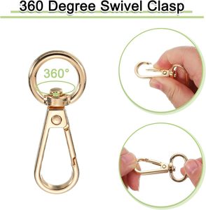 Boucles à ressort pivotantes en métal Porte-clés O Ring Homard Fermoir Griffe Mousqueton <span class=keywords><strong>Collier</strong></span> de <span class=keywords><strong>chien</strong></span> Mousqueton Sac à main Accessoires de bricolage - Product Image 2