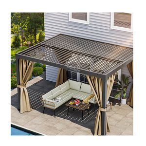 Commercio all'ingrosso ombrellone mobile con feritoia da giardino esterno grande gazebo <span class=keywords><strong>in</strong></span> <span class=keywords><strong>ferro</strong></span> <span class=keywords><strong>battuto</strong></span> da esterno - Product Image 4