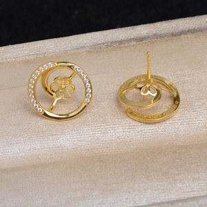 Support vide pour boucles d'oreilles en argent S925, 9,5-9,7 mm, accessoire de bijoux en perles DIY, JG6088 - Product Image 3