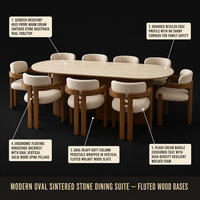 Table et chaises de salle à manger rectangulaires en bois massif de style rétro crème vintage français pour petites maisons