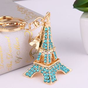 Hàn Quốc Phiên Bản Sáng Tạo Rhinestone Paris <span class=keywords><strong>Eiffel</strong></span> Tháp 3D Kẽm Hợp Kim Kim Loại Carabiner Keychain Của Phụ Nữ Túi Mặt Dây Chuyền Vòng Quà Tặng - Product Image 2