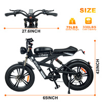 Vélo électrique EOEOTWO pour adultes, 750W (pic 1500W), vélo tout-terrain électrique, vélo électrique rapide 34MPH avec batterie amovible 48V 17.8Ah