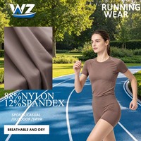 Tela Elástica de Poliéster y Spandex Transpirable, de Secado Rápido, Resistente a la Encogimiento, para Ropa Deportiva