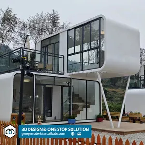 Katlanabilir 30ft kargo konteyneri ev Sanctuary uyumlu doğa ve mimari apple pod kabin prefabrik ev