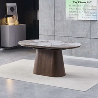 Table à manger OKAY, table à manger ovale extensible, gain de place, large, conique, robuste, intégrée pour la salle à manger familiale
