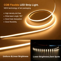 Offre Spéciale Bande LED COB Flexible 12V 24V 5MM 400 LED/m 3000K/4000K/6500K CRI 90 IP20 Découpable pour Armoire et Miroir