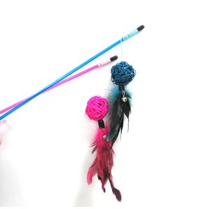 Bâton de jeu interactif pour chat avec balle en corde de nylon, pour chatons et chats adultes, avec balle en corde colorée pour la poursuite et le jeu - Product Image 2