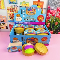 Lot de 3 jouets anti-stress en pectine dorée en forme de boulette, avec paillettes, extensibles et amusants, format boîte surprise 3+