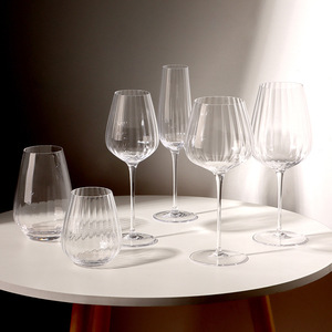 Verres à vin rouge en cristal avec logo personnalisé, rayures verticales, facettes larges, gobelet à eau, utilisation domestique, ensemble de verres à <span class=keywords><strong>champagne</strong></span>, verres à vin de Bourgogne - Product Image 1