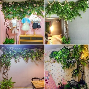 Vigne artificielle persane, lot de plusieurs pièces, feuillage hautement réaliste, décoration murale et de plafond pour aménagement intérieur - Product Image 1