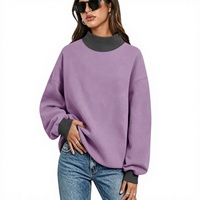 Sweat-shirt à capuche oversize pour femme, manches régulières, en polaire respirant, polyester/coton écologique, streetwear décontracté