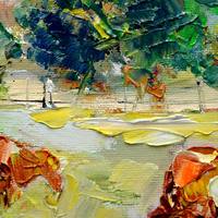 Peinture sur toile paysage montagneux Impasto de qualité supérieure, art mural texturé moderne avec cadre flottant en bois massif pour hôtel et bureau
