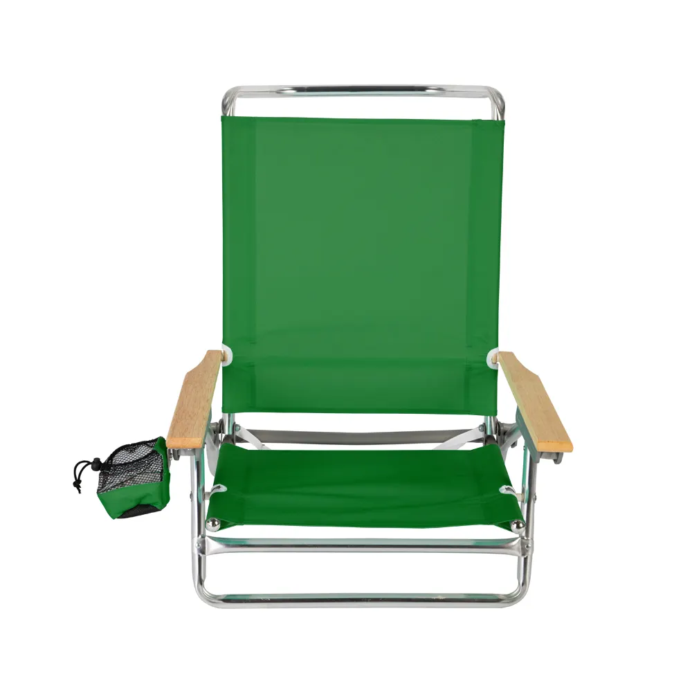 Chaise pliante, fauteuil de plage portable en bois, avec coussin, pour l'extérieur, offre spéciale