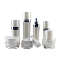 Conteneurs d'emballage de cosmétiques de soins de la peau en plastique acrylique de bouteille de pot de crème de visage de luxe avec joint de bouchon à vis