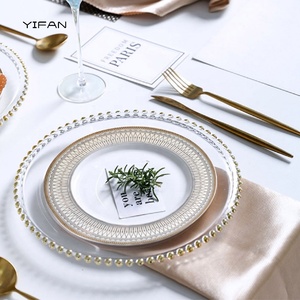 Modern Luxury Eco-Friendly Bone China Dinner Plate <b>Set</b> with Gold Inlay Charger Plate Customized Color Wholesale - Product Image 5
