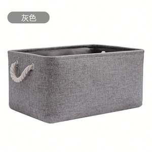 Panier de rangement en tissu multifonctionnel avec poignées, bacs de rangement rectangulaires pour jouets - Product Image 5