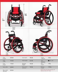 Fauteuil roulant pliable Portable en alliage d'aluminium, sport loisirs léger fauteuil roulant pliable manuel pour handicapés