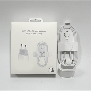 Adaptador PD de 35W QC3.0 USB Tipo C, <span class=keywords><strong>Cargador</strong></span> Rápido con Enchufe EU/US/UK, Cable de Carga USB C para <span class=keywords><strong>iPhone</strong></span> 14, 15, 16, 17, 18, 13 Pro Max - Product Image 3